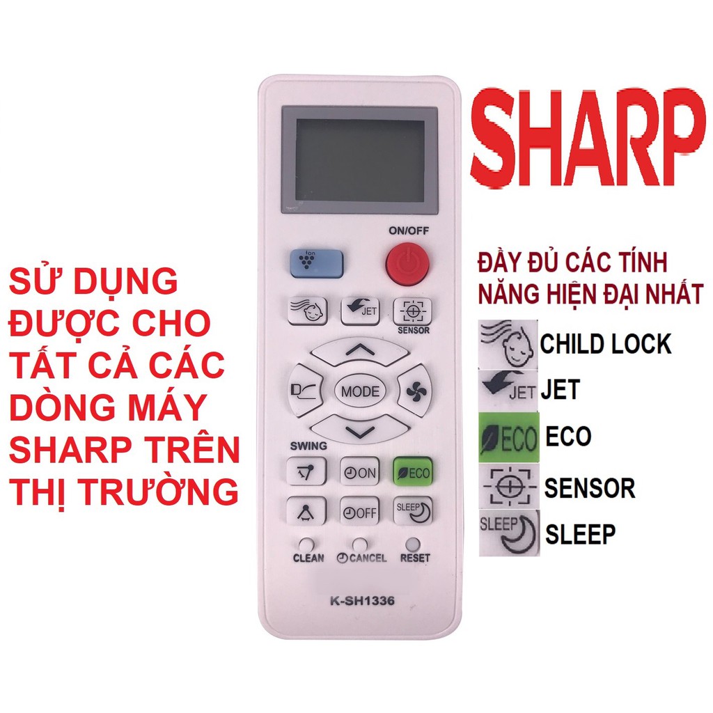 Remote máy lạnh Sharp 07 ( đa năng)