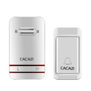 Chuông Cửa Không Dây Không Pin Chống Nước CACAZI 01 PIN 5 Năm Kết Nối 150m
