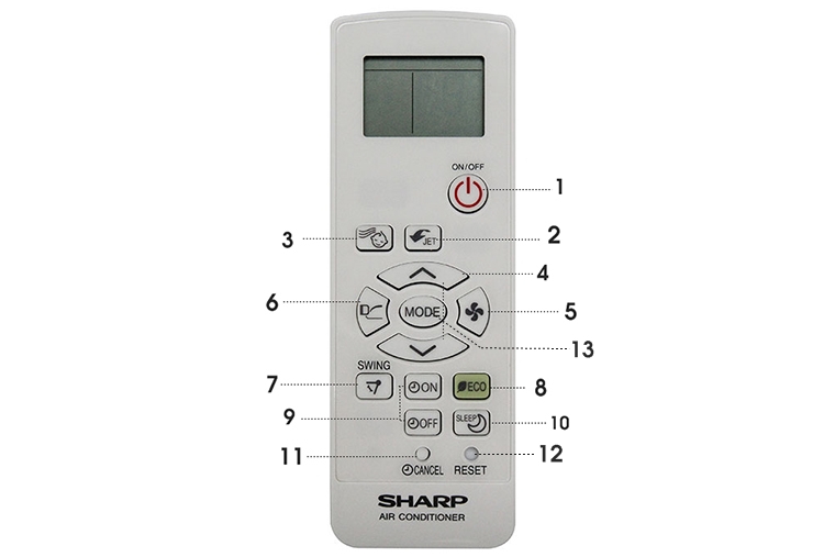 Remote máy lạnh Sharp 03