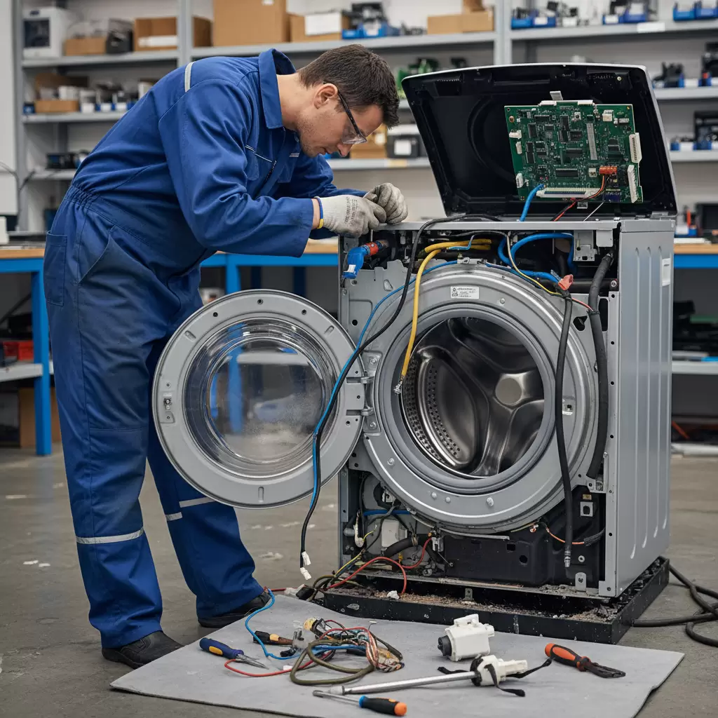 Quy trình tháo lắp lồng giặt cần sự tỉ mỉ để không làm hỏng các linh kiện điện tử