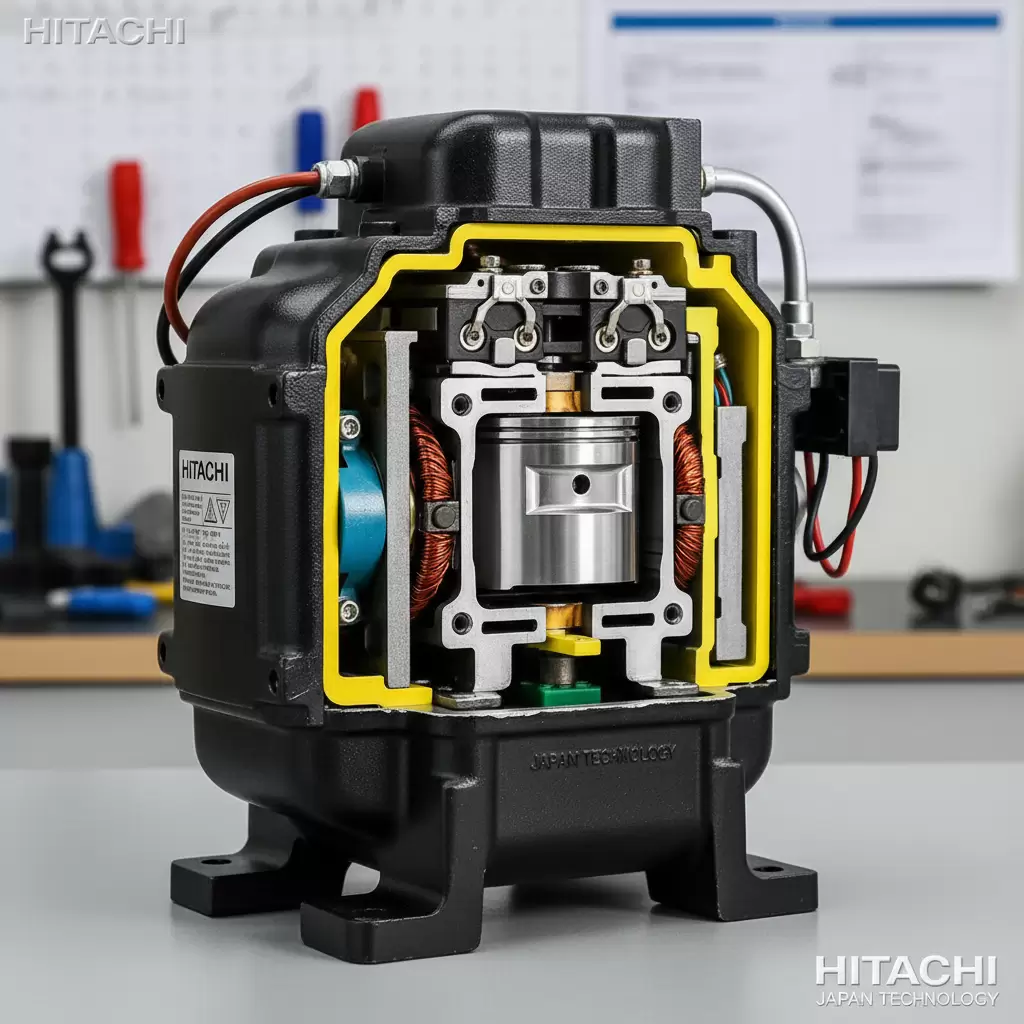 Cấu tạo cơ khí chính xác giúp block Hitachi vận hành êm ái và bền bỉ theo thời gian