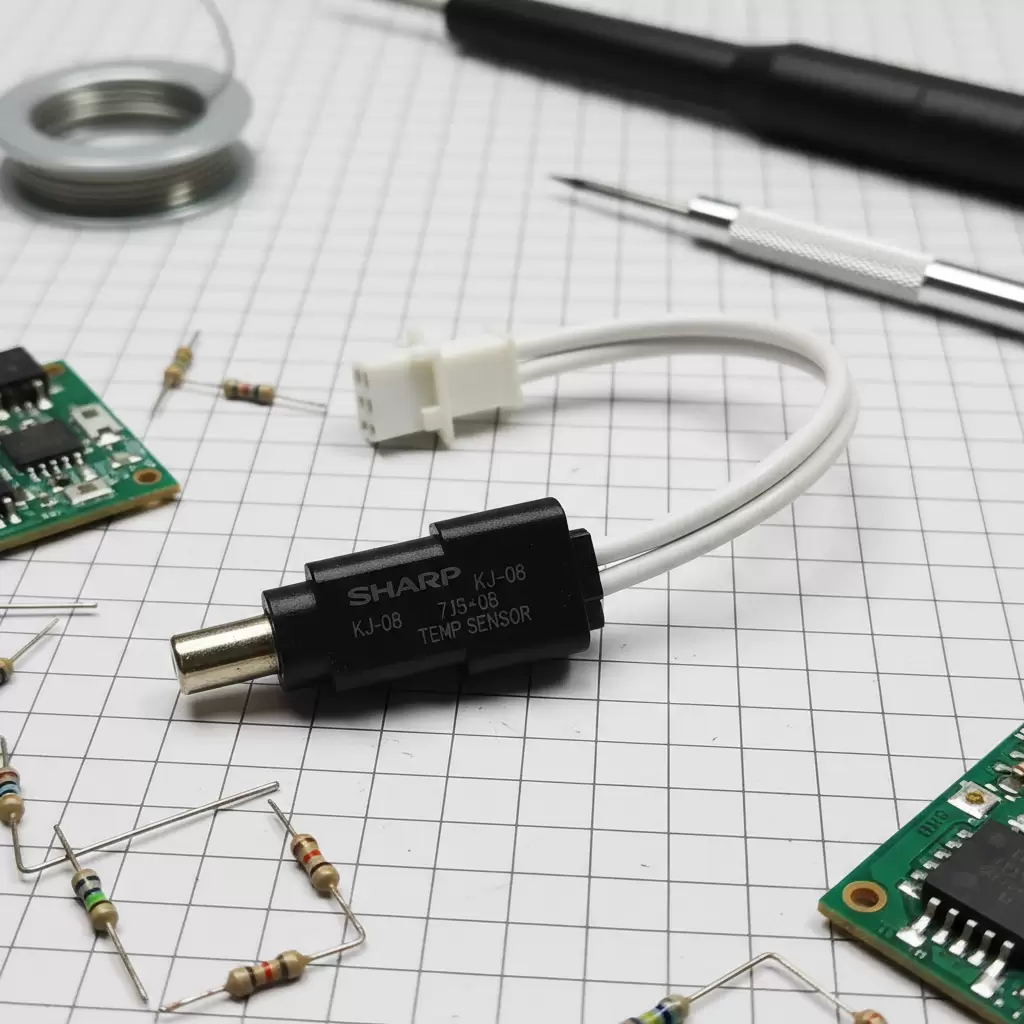 gemini_image_1768655694 Cảm biến tủ lạnh Sharp đóng vai trò quan trọng trong việc điều tiết nhiệt độ bảo quản thực phẩm