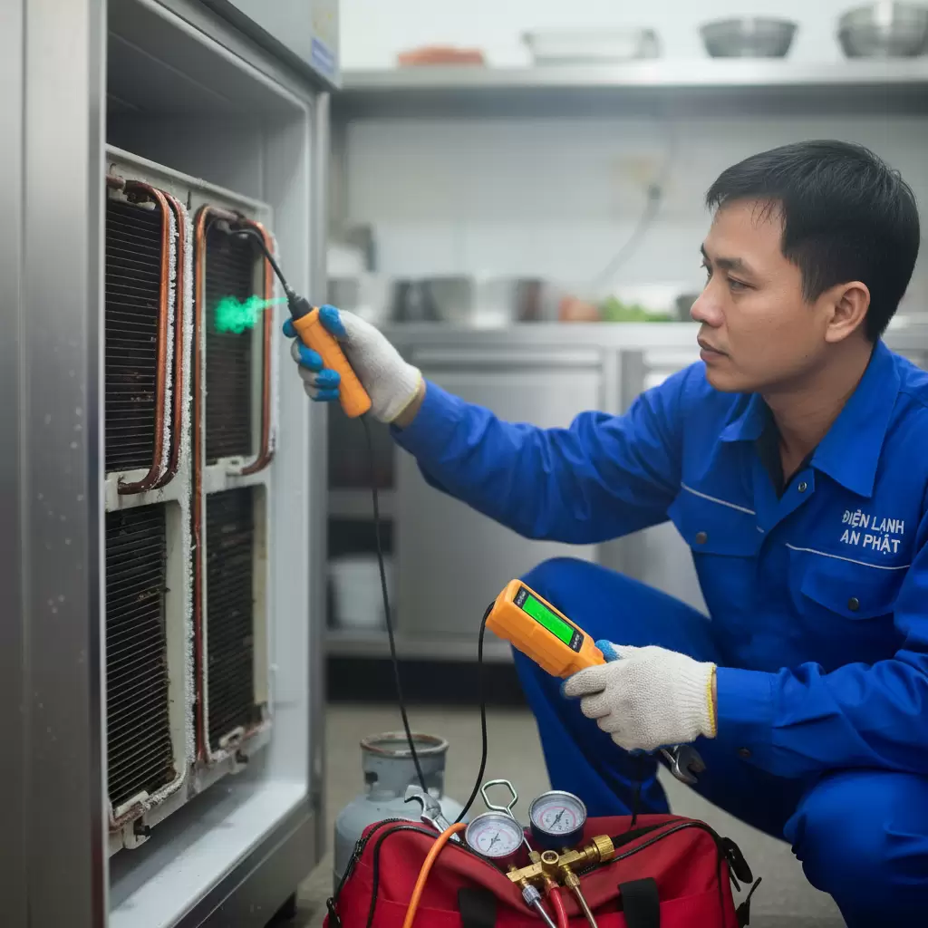 Kiểm tra tình trạng dàn lạnh là bước đầu tiên trong quy trình sửa chữa chuẩn kỹ thuật