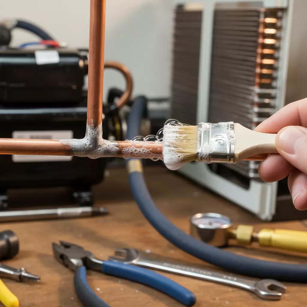 Sử dụng bọt xà phòng là cách đơn giản nhất để phát hiện vị trí rò rỉ gas tại nhà