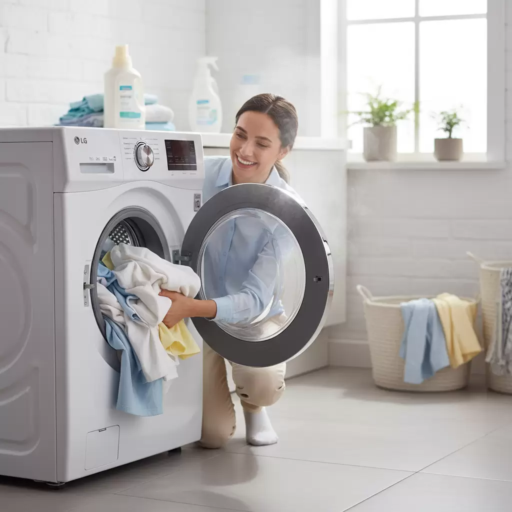 Quần áo sau khi giặt với LG F320 luôn sạch sẽ và giữ được độ bền sợi vải