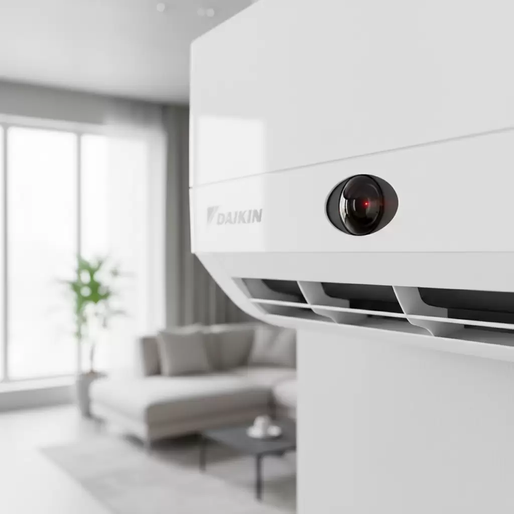 Cận cảnh bộ phận cảm biến mắt thần thông minh trên dòng máy Daikin