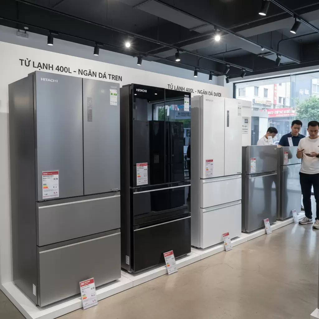 Các mẫu tủ lạnh Hitachi 400L đa dạng về kiểu dáng và tính năng lựa chọn