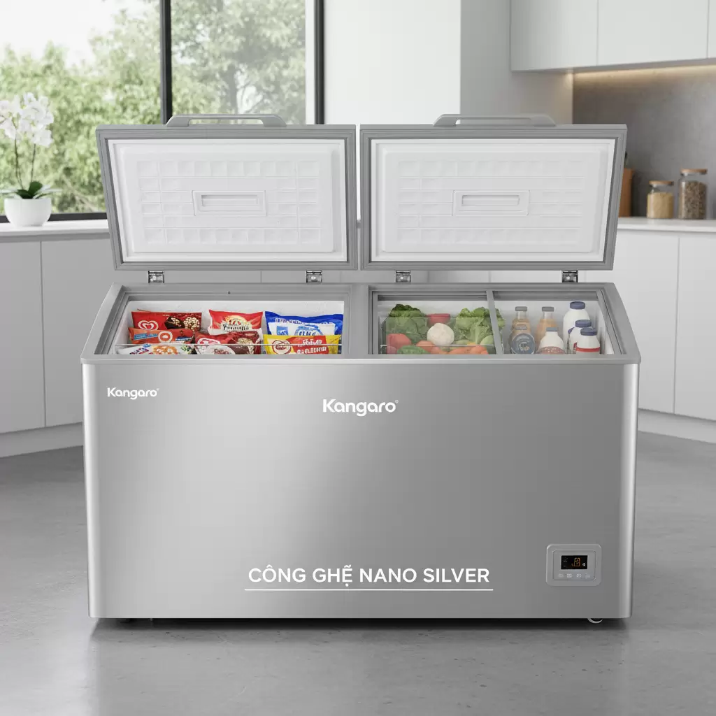 Công nghệ kháng khuẩn Nano Silver trên tủ đông Kangaroo bảo vệ sức khỏe người dùng