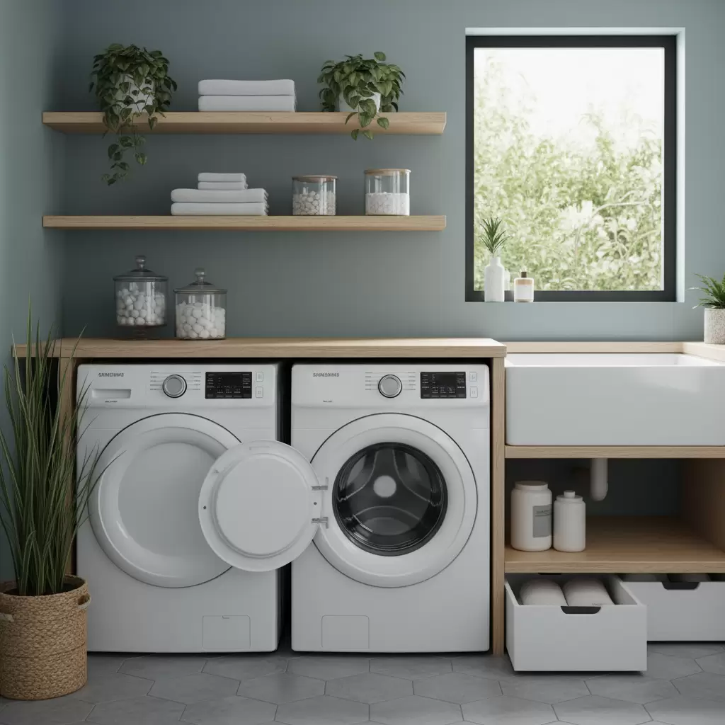 Máy giặt Samsung AddWash mang lại vẻ đẹp hiện đại và tiện nghi cho không gian sống