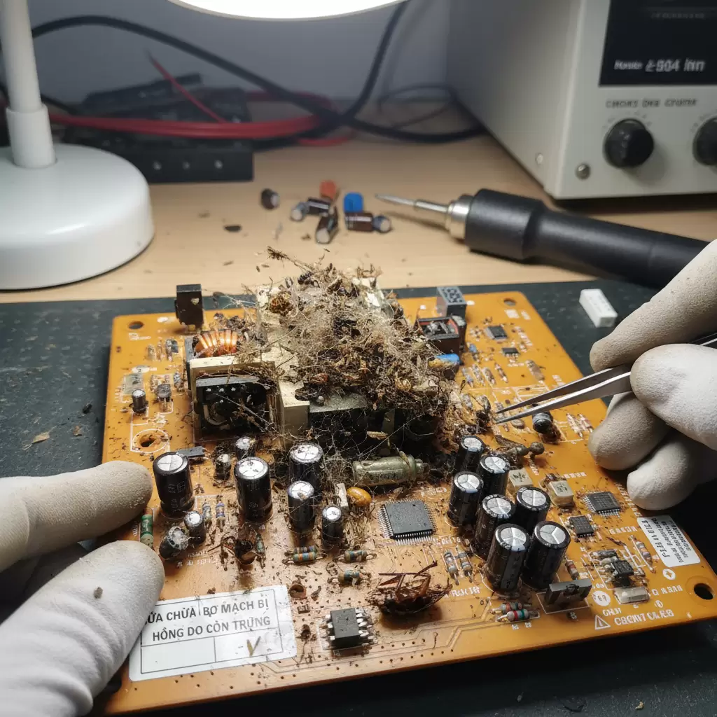 Côn trùng xâm nhập là một trong những nguyên nhân hàng đầu gây chập cháy bo mạch