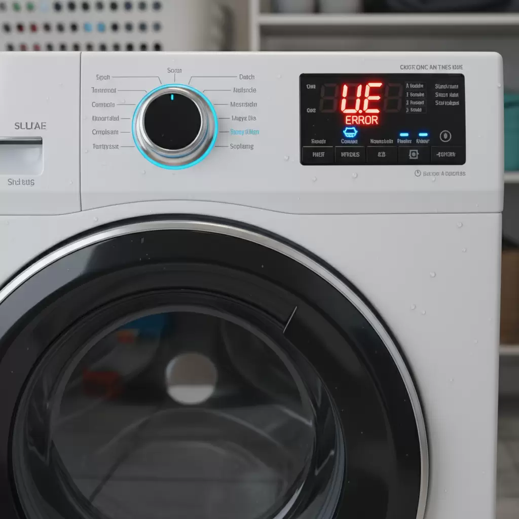 Mã lỗi UE xuất hiện trên bảng điều khiển máy giặt báo hiệu sự cố cân bằng