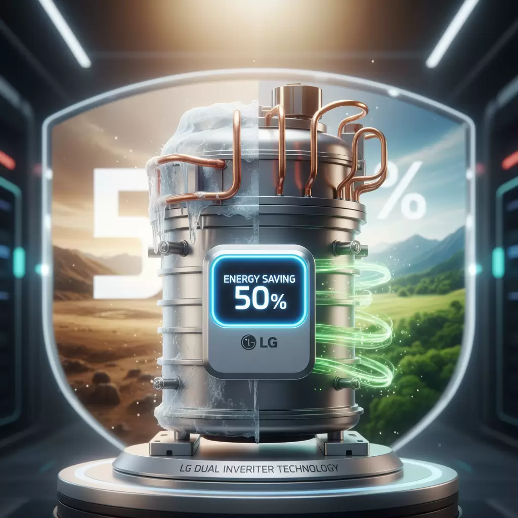 Máy nén Dual Inverter giúp làm lạnh nhanh chóng và tiết kiệm điện năng vượt trội