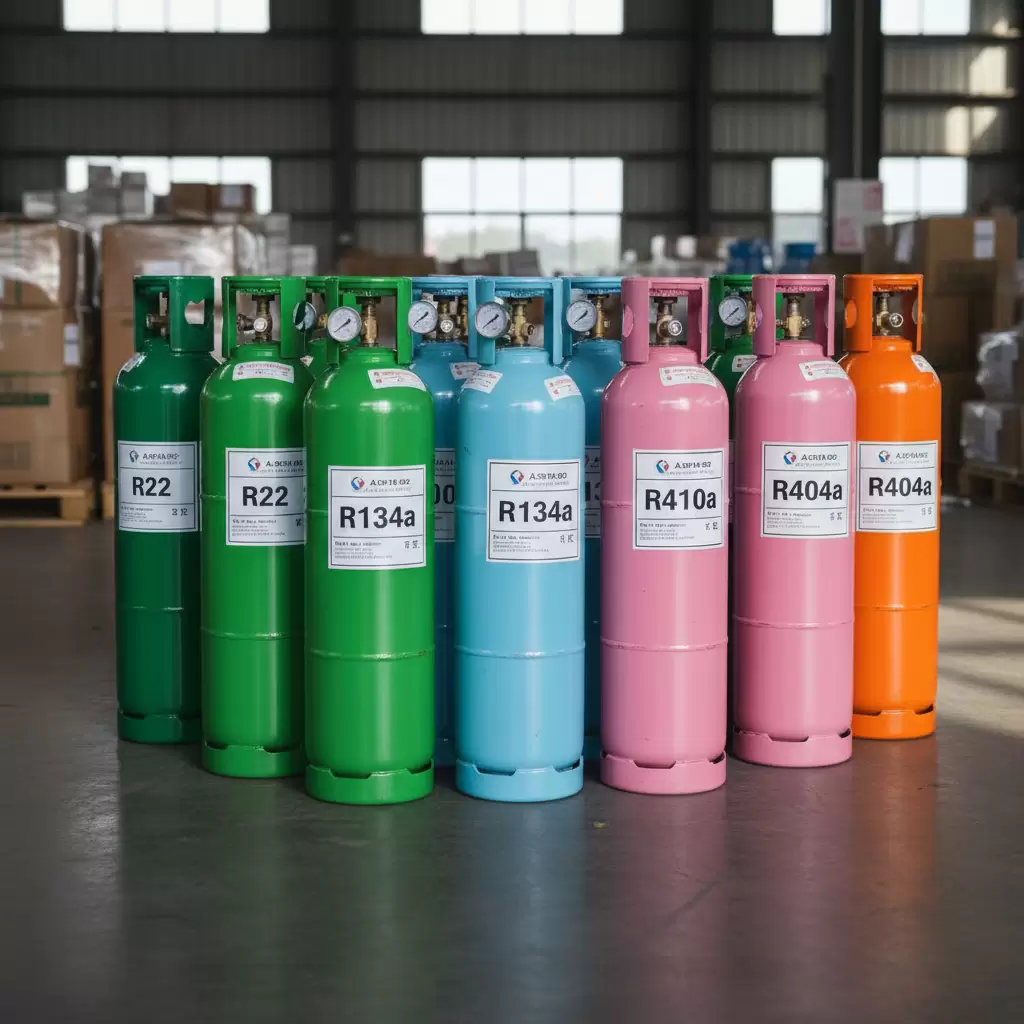 Các loại gas lạnh công nghiệp phổ biến được đóng gói theo quy chuẩn bình 113kg hoặc 136kg
