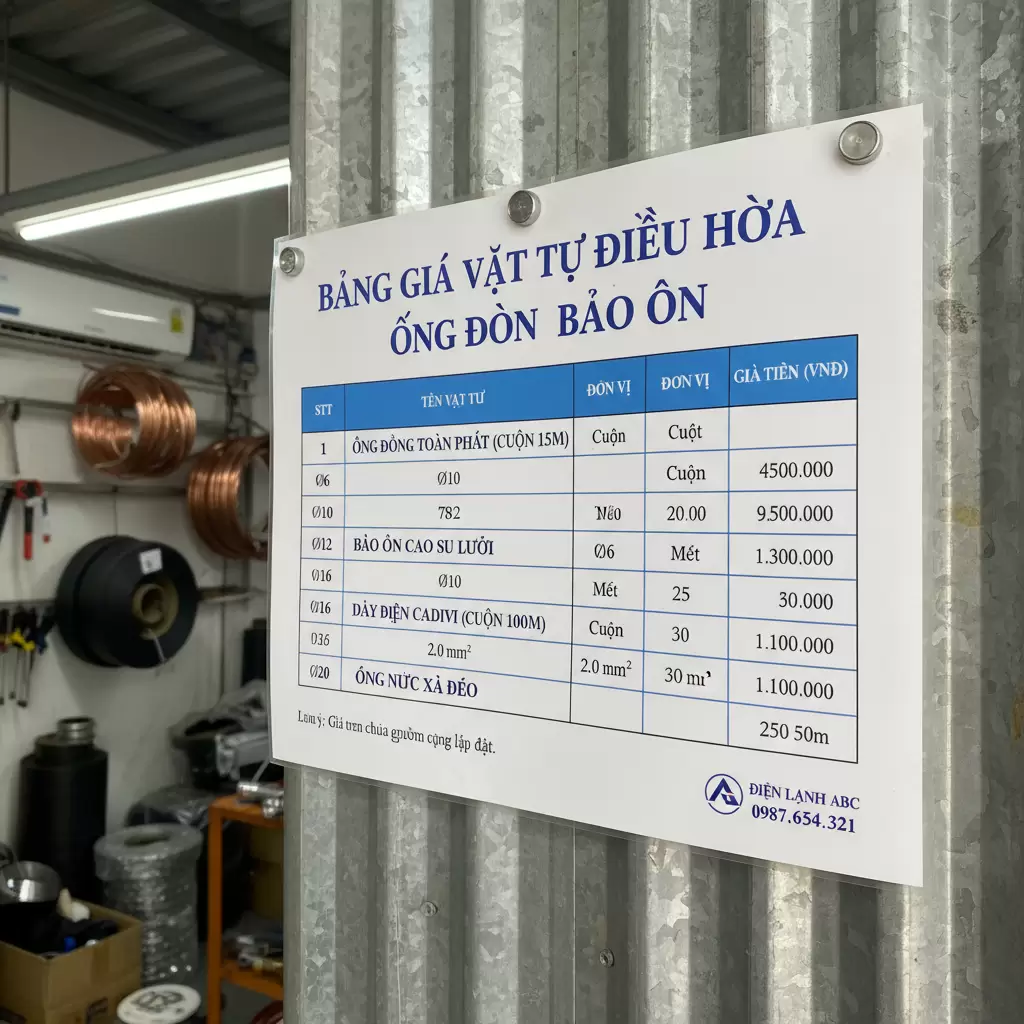 Chi phí thay ống đồng phụ thuộc vào chất lượng vật liệu và độ khó thi công