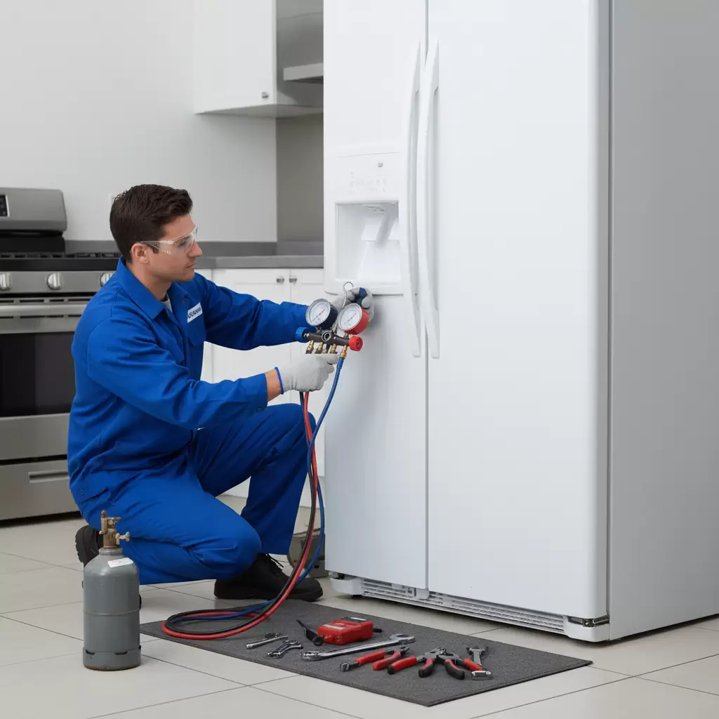 Kiểm tra hệ thống gas là bước đầu tiên trong quy trình bảo trì tủ lạnh tại nhà