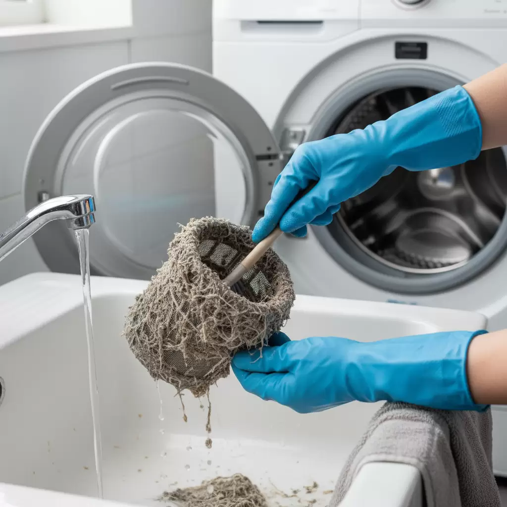 Làm sạch bộ lọc cặn bẩn giúp hệ thống thoát nước hoạt động ổn định